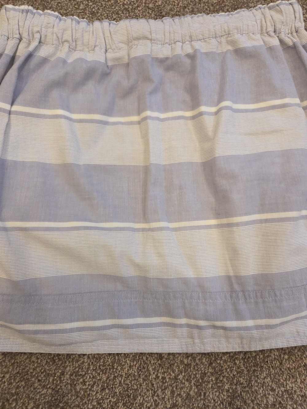 Blue Cotton Striped Pull On Preppy Casual Micro Mini Womens Skirt Size Xs Cotton